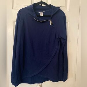 Jockey Navy Blue Zip-Up Pullover Large